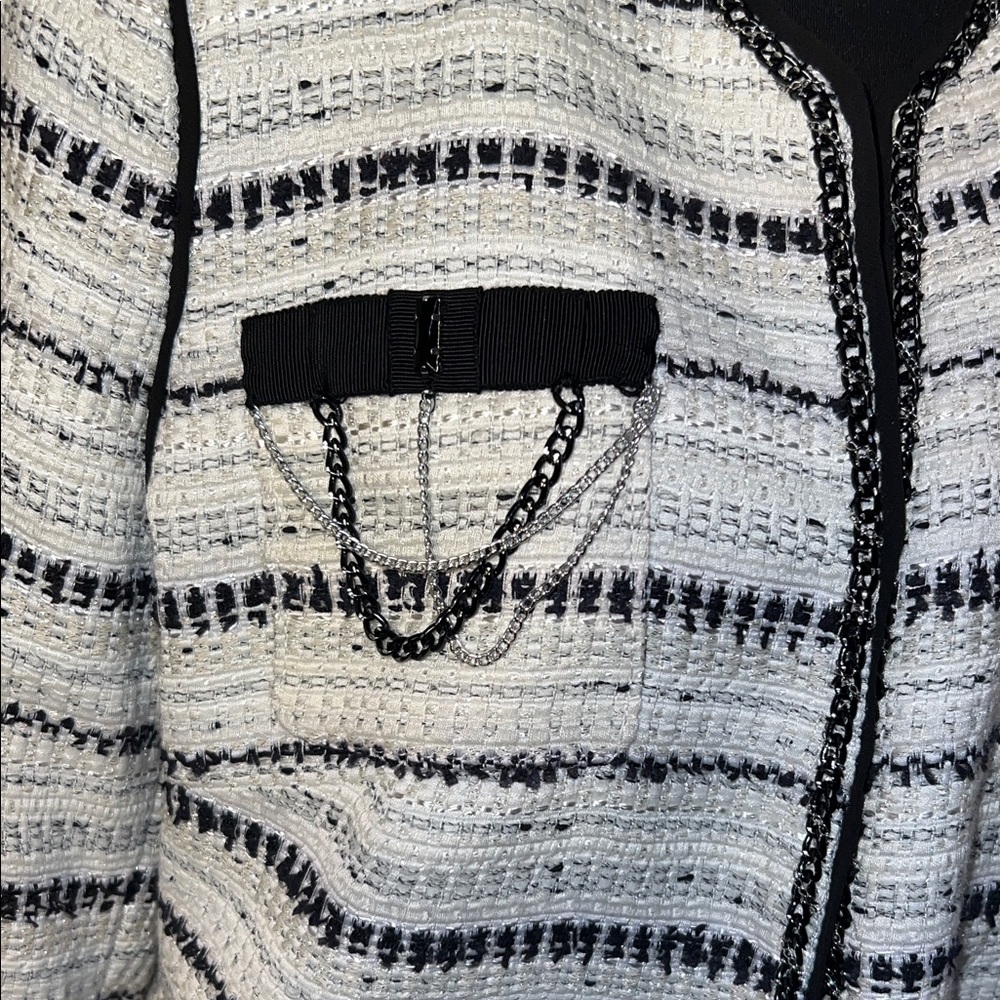 White House Black Market Monochrome Tweed Jacket and Dress - Picture 13 of 16